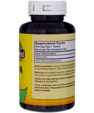 Nature's Blend Alfalfa 250 mg 250 Tabs - Pure and Potent Supplement - Buy Online on GoSupps.com