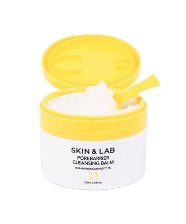 SKIN&LAB Porebarrier Face Cleansing Balm with BHA | Vegan Makeup Remover Cleansing Balm for Melting Eye, Lip, Or Waterproof Makeup | Balm to Oil to Milk | Gentle for Eyelash Extensions | Made in Korea | 3.38 Fl Oz