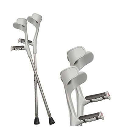 Forearm Crutches(2 Units) Lightweight Arm Cuff Crutch Ergonomic Adjustable Aluminum Crutches Great for Travel or Work (Color : Silver) Prosperous