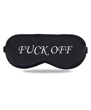 Sleep Eye Mask for Men Women Night Sleep Mask Block Out Light Soft Comfort Eye Shade Cover for Travel Office Home Blindfold with Adjustable Strap Black (Off White)