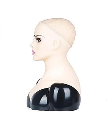 RuixFLR PVC Show Window Doll Head - Realistic Training Head for Hats Wigs Earrings & Jewelry Display - Buy Online on GoSupps.com