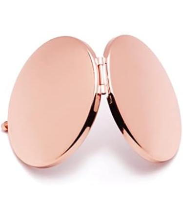Shop Portable Rose Gold Pocket Mirror - Illuminated Travel Mini Makeup Mirror (70mm) | Retro Folding Design - Buy Online on GoSupps.com