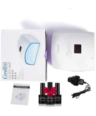 Rechargeable Cordless 66w UV Led Nail Lamp for Gel Polish - 5 Timer Settings, LCD Display - White - Buy Online on GoSupps.com