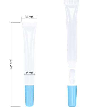 50pcs Empty Long Slim 15ml Squeeze Lip Gloss Tubes with Syringes - Blue Lid | Perfect for DIY Cosmetics & Travel - Buy Online on GoSupps.com