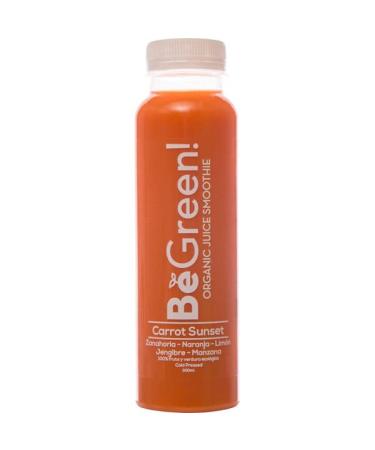 BE GREEN Ecological Carrot Sunset Juice with carrot, orange, lemon, ginger and apple 300 ml bottle