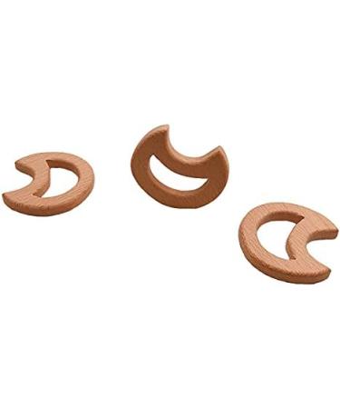 Wendysun 5pcs Cartoon Wood Baby Teether - Natural Animal Full Moon Shape Teething Nursing Beech Teether DIY Pendant Toy - Buy Online on GoSupps.com