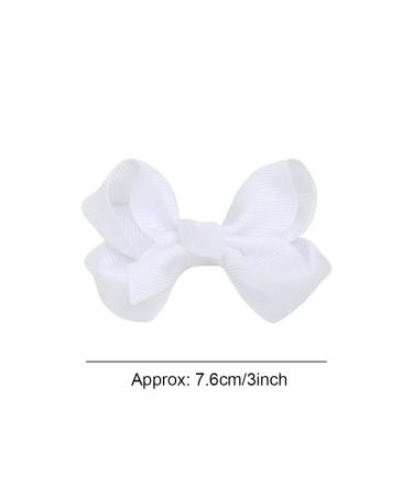 12 PCS 3 Hair Bow Clips Grosgrain Ribbon Solid Color Alligator Clips for Girls - White - Buy Online on GoSupps.com