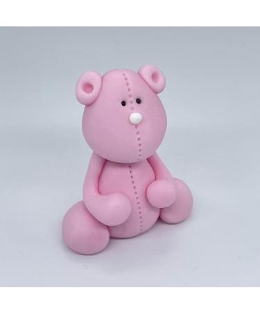 Pink Bear Cake Topper 100% EDIBLE Birthday Decoration For Girl (Hight-6cm) - Buy Online on GoSupps.com