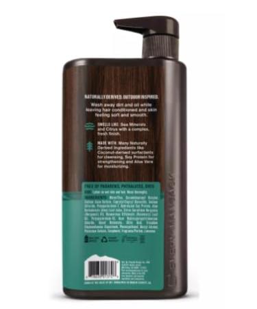 Every Man Jack Sea Salt 3-in-1 Body Wash Shampoo & Conditioner - Hydrating Formula with Loofah - 28.8 fl oz | International Shipping Available - Buy Online on GoSupps.com