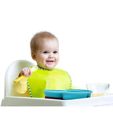 Silicone Divided Toddler Plates - Non-Slip Suction Plates for Kids | BPA Free FDA Approved Baby Dinner Plate with Spoon Fork | Portable & Easy to Clean | New Car Blue/Red - Buy Online on GoSupps.com