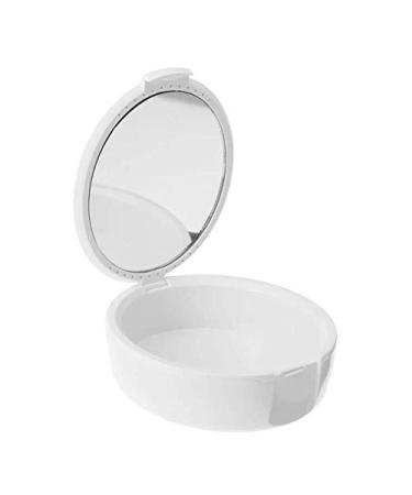 Aeyistry Retainer Case with Mirror Orthodontic Dental Retainer Box Mouth Guard Case(White)