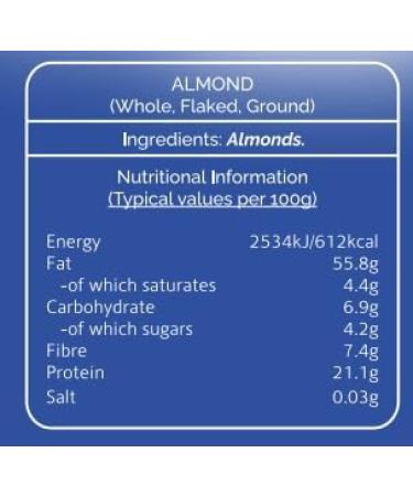 Chelmerfoods Almonds Ground Blanched 1kg | Premium product | Make your own almond butter | - Buy Online on GoSupps.com