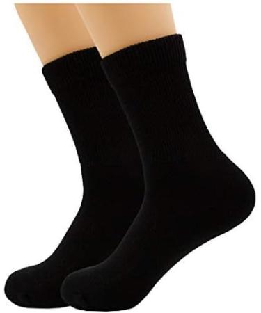 Copper Infused Diabetic Socks - Super Stretch Comfort for Men and Women (Black, 2 Pairs) - Buy Online on GoSupps.com