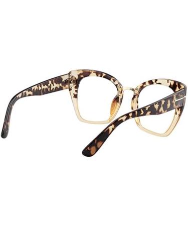 VOOGLAM Cat Eye Tortoise Blue Light Blocking Glasses for Women | Oversized Stylish Eyewear | Anti Eyestrain & UV Protection - Paulina VFP0255 - Buy Online on GoSupps.com