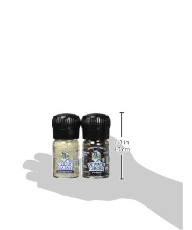 Celtic Sea Salt & Peppercorn Mini Grinders - Organic, Reusable Glass, 2.9 oz - Buy Online on GoSupps.com
