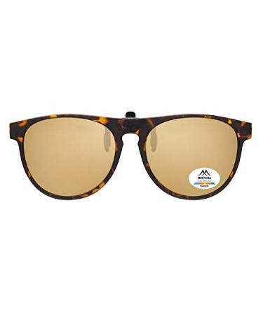Sun protection clip on - with polarization - large oval - silver blue or brown brown