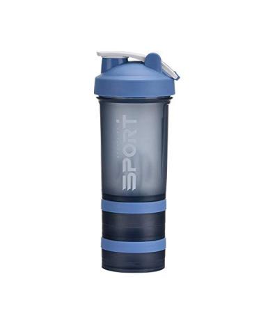 Esenlong Shaker bottle Protein Shaker Cup Sort Mixer Cup with powder storage Sport Supplements Shaker for running cycling fitness blue