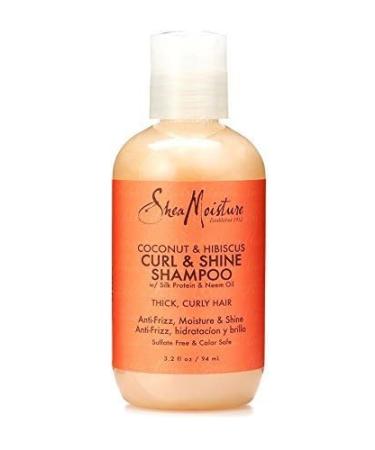 Shea Moisture Coconut & Hibiscus Curl & Shine Shampoo - 3.2 Oz - Nourishing Hair Care for Curls - Buy Online on GoSupps.com