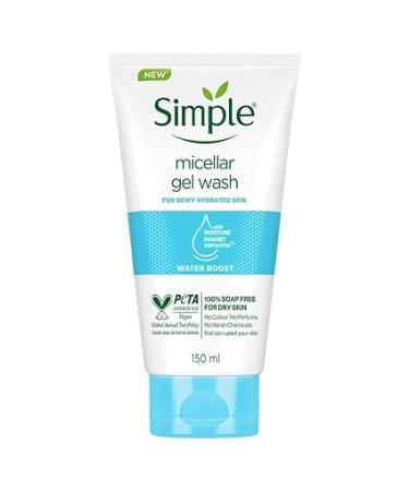 Sim._.ple Water Boost Micellar Facial Wash 150ml | 100% Soap-Free Facewash for dewy hydrated skin| For Normal to dry skin