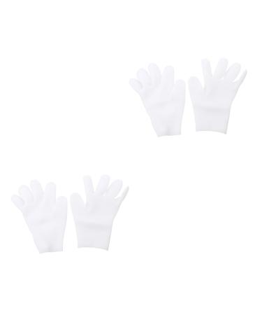 minkissy 2 Pairs Moisturizing Gloves Hands Peeling Mask Moisturizing Gel Gloves Sun Protection Gloves for Women Hand Moisturizer Gloves Cosmetics Gloves - Women's White Hand Cream Soft Sebs