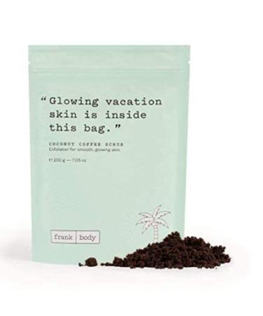 Frank Body Coconut Coffee Scrub | Natural, Vegan, Cruelty Free Exfoliating Body Scrub Firms, Tones, and Brightens with Coffee Grinds, Grapeseed Oil, Coconut Oil, and Jojoba Beads | 7.05 oz / 200 g