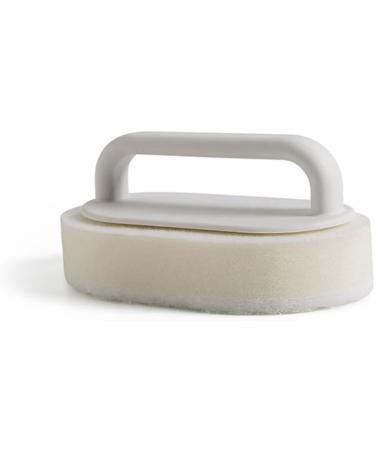 korvre Handle Bath Tub Scrubber Soap Scum Remover for Shower Scrubbers Non Scratch Scrub Cleaning Sponge Bathroom Scouring Pads White - Buy Online on GoSupps.com
