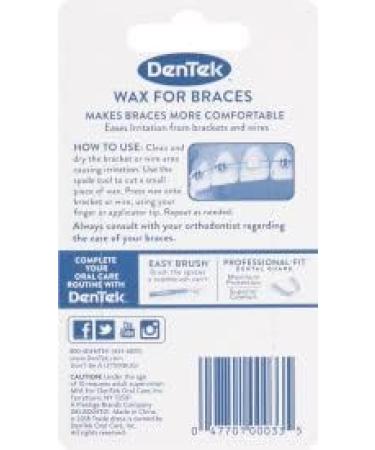 DenTek Wax for Braces - Relieves Wire Discomfort - 2 Ct. (Pack of 6) - Buy Online on GoSupps.com