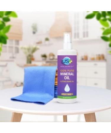 4oz US+ 100% Pure Mineral Oil Spray - Food-Grade for Cutting Boards, Butcher Blocks, Countertops & More - Buy Online on GoSupps.com