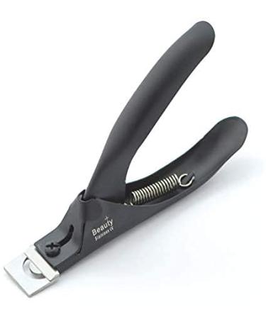 Acrylic False Nail Tip Clipper Stainless Steel Nail Tip Cutter Trimmer Fake Nail Clippers for Nail Extensions Perfect for Home or Professional use (Black)