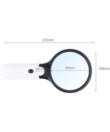 Handheld Magnifying Glass Magnifying Glass With Light 30X Handheld Large Magnifying Glass LED Illuminated Lighted Magnifier For Seniors Reading Soldering Inspection Coins Jewelry Exploring Read 90mm - Buy Online on GoSupps.com