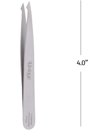 German Stainless Steel Eyebrow Twin Tweezer for Precision Hair Removal - Slant Tip & Pointed Tip - Facial Beauty Tool by The Unique Edge - Buy Online on GoSupps.com