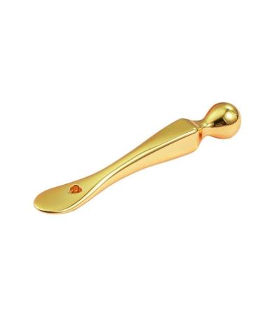 T-shaped eye cream stick metal eye cream massage stick digging stick cream spoon heart-shaped eye massage stick (Size : B-Golden)