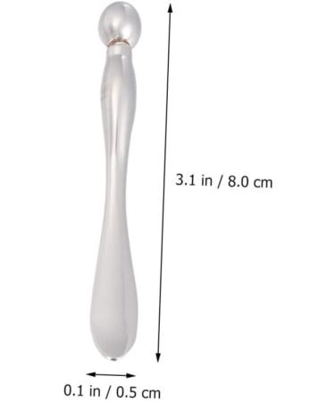 Minkissy Eye Massage Device - 2 Piece Skin Care Tool for Tiredness Relief & Anti-Fold - Silver Face Beauty Stick (8x0.5cm) - Buy Online on GoSupps.com