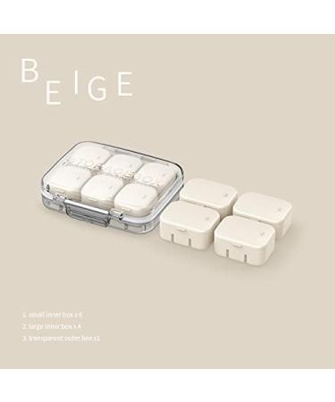 Buy WOWHOUSE Weekly Pill Organizer Set - 10 Small Pill Boxes for Easy Daily Medication Management - Free Combination Use - Beige - International Shipping Available - Buy Online on GoSupps.com