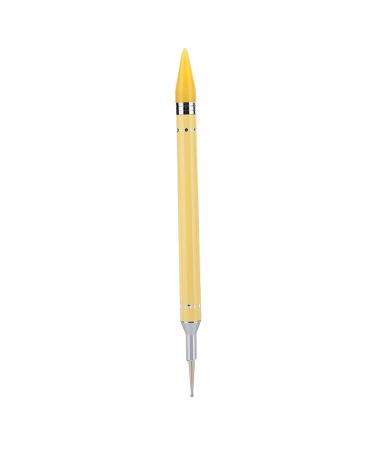 Dual Ended Dotting Pen Drawing Painting Pen Nail Wax Stone Picker Manicure Nail Art DIY Decoration Tool(Yellow)