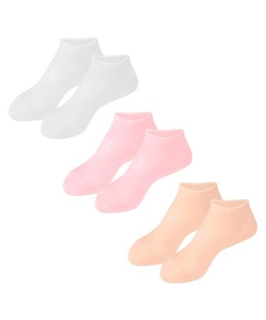 3 Pairs Gel Socks Moisturizing Socks for Women Men Stocking Heel Sleeve Women Foot Lotion Socks Anti- Moisturizing Socks for Women Care Foot Socks Sebs Heel Pad Elasticity Man 16.5x8.5cm