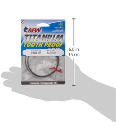 AFW Titanium Tooth Proof Leader Wire Black 15ft - 40lb Test | Single Strand for Fishing - Buy Online on GoSupps.com