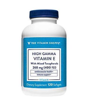 The Vitamin Shoppe E400 High Gamma 400IU Softgel  Antioxidant That Supports Cardiovascular Immune Eye Health  Naturally Sourced High Bioavailable Vitamin E (As Mixed Tocopherols) (120 Softgels) - Buy Online on GoSupps.com