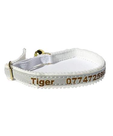Personalised Cat Kitten Collar ID Tag Laser Engraved UK Made Ancol Quality (Silver)