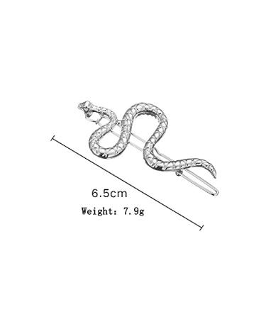 Silver Snake Hair Clips Set - Vintage Decorative Metal Barrettes for Women and Girls - 2pcs Punk Hair Pins for Thick and Thin Hair - Buy Online on GoSupps.com