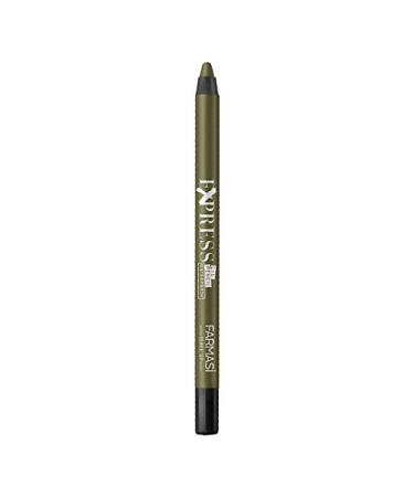 FARMASi Express Waterproof Eye Pencil Waterproof Fade-Proof Eye Makeup Easy-to-Sharpen Liner Pencil Long Lasting Smudge Proof Eye Liner 0.04 oz / 1.14 g (Metallic Green)