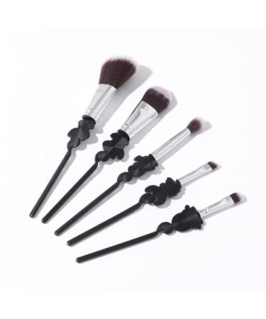 5pcs Makeup Brushes Set - Black Simple Blush & Eye Shadow Cosmetic Brush Set for Daily Makeup | International Shipping Available - Buy Online on GoSupps.com