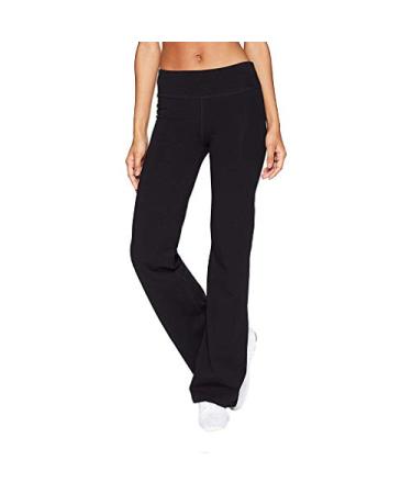 Vickyleb Women's Pants Sports Wide Pants Leg Hips Slim Solid Color Casual Loose Yoga Pants Cropped Flare Yoga Pants XX-Large Black