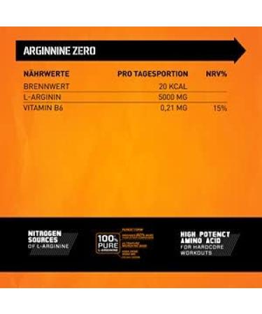 Body Attack Arginine Zero 500g - 100% Pure L-Arginine Powder | 5000mg High-Dose | Vegan Supplement for Athletes | Made in Germany - Buy Online on GoSupps.com