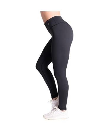 CompressionZ High Waisted Women's Leggings - Compression Pants for Yoga Running Gym & Everyday Fitness Black Medium