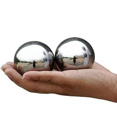 Handmill Ball Chinese Health Exercise Stress Balls - Stainless Steel Baoding Balls for Hand Therapy (55mm) with Carrying Bag - Buy Online on GoSupps.com