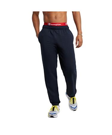 Champion Men's Powerblend Relaxed Bottom Sweatpants,Best Sweatpants for Men(Reg. or Big & Tall) Big & Tall Large Tall Navy C Patch Logo