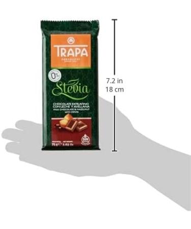 Trapa Stevia Gluten-free milk chocolate and hazelnut bar 75 g - Buy Online on GoSupps.com