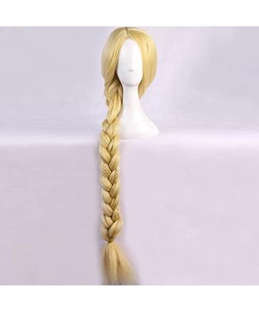 Rapunzel Cosplay Wig | Long Straight Blonde Synthetic Hair Wig + Cap | Perfect for Tangled Princess Costume - Buy Online on GoSupps.com