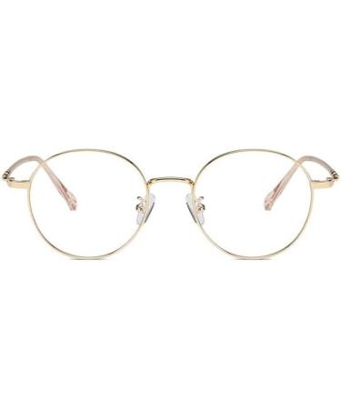 Blue Light Blocking Reading Glasses +3.50 - Designer Round Flat Light Mirror in Rose Gold - Clear Vision for Computer Use - Buy Online on GoSupps.com